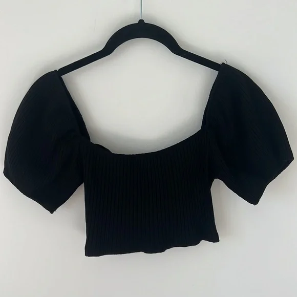 ZARA Cropped Ribbed Shirt - Picture 3 of 4